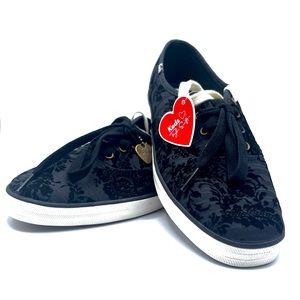 Taylor Swift X Keds sneakers! Velvet brocade design with brass colored eyelets.